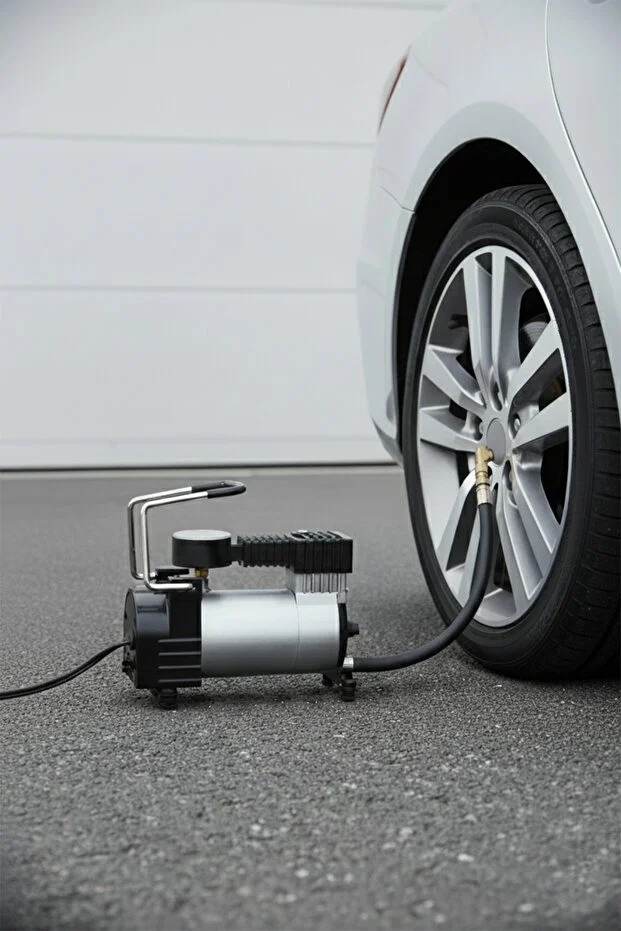 Taşınabilir Mini Kompresör 12V 120W - Araç Çakmak Girişli Lastik Şişirme Pompası (100 PSI)